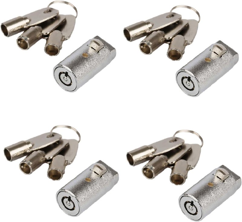 Goodheng locks Vending Machine Lock,7 Pins Cylinder Lock with Tubular Same Key for Soda Vending Machine,Coke Snack Machine,Coffee Maker,Candy Machine,Key aliked Number 1087,4 Set - Image 1